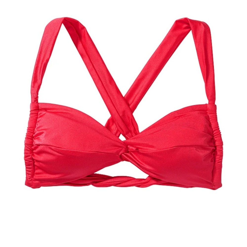 VICTORIA'S SECRET SWIM Twist Bralette Bikini Top Wild Strawberry XS